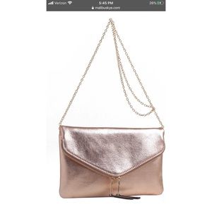 Rose Gold Malibu Skye Clutch w Removable Strap NWT